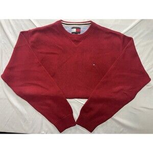 Vintage 90’s Tommy Hilfiger Knit Sweater Mens XL Red Pullover Hong Kong